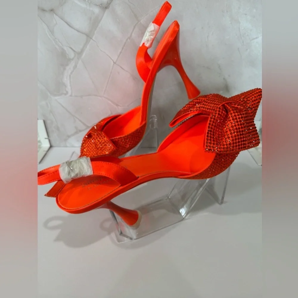 NWOT Jeffrey Campbell Bow Slingback Heels - Picture 3 of 4
